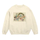 猫のきぬくんのお店のベーカリーこげまるスタッフ御一行様 Crew Neck Sweatshirt