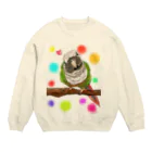 Lily bird（リリーバード）のホオミドリアカオウロコインコ フルカラー② Crew Neck Sweatshirt