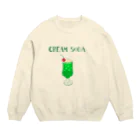 NIKORASU GOの昭和レトロデザイン「クリームソーダ」 Crew Neck Sweatshirt