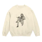 misosoupの本を読む女 Crew Neck Sweatshirt