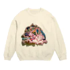 ふっかふっかひゅーんのヒュー　ン　ヒュ　ラ　ラ　(frontなし) Crew Neck Sweatshirt