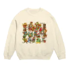 D.アラキの異世界部屋【SUZURI店】のざわつく動物たち Crew Neck Sweatshirt