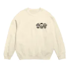 エツコロジーのモノクロＣＫばららちゃんとおじゃもんくん Crew Neck Sweatshirt