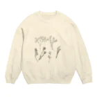  こぐま        のドライフラワー(black) Crew Neck Sweatshirt