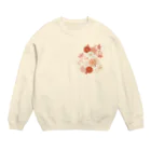 fujiatsuの梅と唐草（赤） Crew Neck Sweatshirt