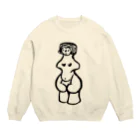 工房ＨＡＮＺＯＵの前面(片面)プリント　縄文のビーナスさん　土偶シリーズ Crew Neck Sweatshirt