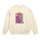 なかなか恋ができない！！！の現代の天使ちゃん（ブルー） Crew Neck Sweatshirt