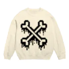 Cɐkeccooのドット絵ほねバツ Crew Neck Sweatshirt