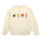 あぶけろのてんむす、けろ、たこちゅ、あいすくりーむ Crew Neck Sweatshirt