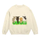 牛絵屋のなかよしこうし Crew Neck Sweatshirt