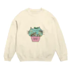 ZERO＊のチョコミントにゃんこ Crew Neck Sweatshirt