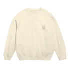 ヒゲ眉毛のよだれうさぎ Crew Neck Sweatshirt