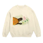 316(MIHIRO)のクサガメと花 Crew Neck Sweatshirt