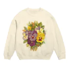 hiyokomameのパンジー Crew Neck Sweatshirt