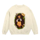 いちにのcafe "capricious cat" Crew Neck Sweatshirt