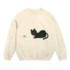 キッチン くろねこの狙ってる Crew Neck Sweatshirt