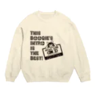 音楽酒場 ブギの猫とカセット黒プリ Crew Neck Sweatshirt