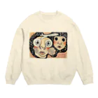 おちだいすけのHis world meet her world. Crew Neck Sweatshirt