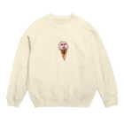 ツバサの地上絵のアイスクリーム紳士 Crew Neck Sweatshirt