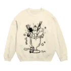 PygmyCat　suzuri店のパフェ猫02 Crew Neck Sweatshirt