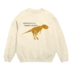 NIKORASU GOの恐竜ティラノサウルスTシャツ「鬼さんこちら手のなるほうへ」 Crew Neck Sweatshirt