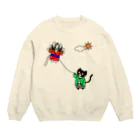 J's Mart 2ndのたまとクロの凧揚げ Crew Neck Sweatshirt