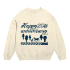 うまやさんの馬の学校20周年（ブルー） Crew Neck Sweatshirt