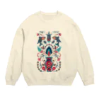 IZANAMI by Akane Yabushitaの🇹🇷トルコのイズニックタイル【ティール】 Crew Neck Sweatshirt