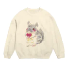 しず華＊(カラー･リボンボン)のきゅんきゅんチンチラ Crew Neck Sweatshirt