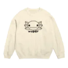 冷蔵庫からウーパールーパーのwuper線画 Crew Neck Sweatshirt