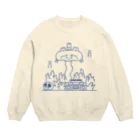 SHOP味み suzuri店のBurning Heart Crew Neck Sweatshirt