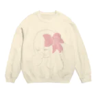 レモンスカッシュの泡のピンクのリボンの子 Crew Neck Sweatshirt