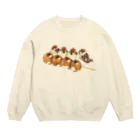 Ralriruのスズメとみたらし団子（いきもの×たべものシリーズ） Crew Neck Sweatshirt