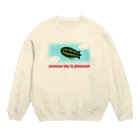 キッズモード某のスイカ飛行船 Crew Neck Sweatshirt