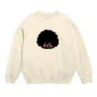 Yellow Ribbon Dog Shopの黒プーぷぅちゃん Crew Neck Sweatshirt