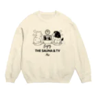 kocoon（コクーン）のサウナでテレビを見るライオンとクマ Crew Neck Sweatshirt