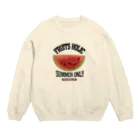 メシテロタイプ（飯テロTシャツブランド）のスイカ（ビンテージ風） Crew Neck Sweatshirt