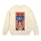 TSUKIKOU SHOP の投げキッスの女の子 Crew Neck Sweatshirt