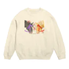 poniponiの桜まつりの馬 Crew Neck Sweatshirt