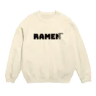 つくしのお店のラーメン愛好家（黒色ロゴ） Crew Neck Sweatshirt