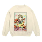 unknown＋storeの蛸とアイドル Crew Neck Sweatshirt