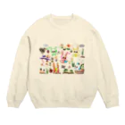 コラージュイラスト作家なおちるのうさぎの畑模様 Crew Neck Sweatshirt