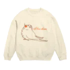 one-naacoのI  LOVE オカメ Crew Neck Sweatshirt