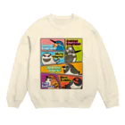 すたじお ワグテイルのコミック風なことりたち Crew Neck Sweatshirt