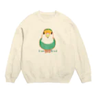 小桜森のコザクラインコ（ホワイトフェイス） Crew Neck Sweatshirt