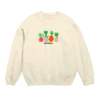 翠色の眼鏡の逃げるぞ根菜ズ Crew Neck Sweatshirt