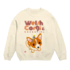 LittleLoroのコーギーの頭にオカメインコちゃん Crew Neck Sweatshirt