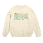 温泉グッズ@ブーさんとキリンの生活の猫の温泉（カラー） Crew Neck Sweatshirt