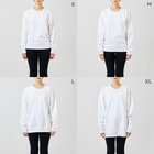 ShikakuSankakuのおつきさまもぐもぐ　白線 Crew Neck Sweatshirt :model wear (woman)