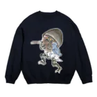 和もの雑貨 玉兎の百鬼夜行絵巻 磬子の付喪神【絵巻物・妖怪・かわいい】 Crew Neck Sweatshirt